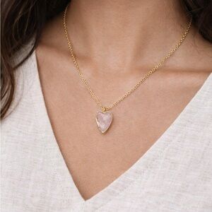 Hand Crafted Sunstone Heart Gold Necklace